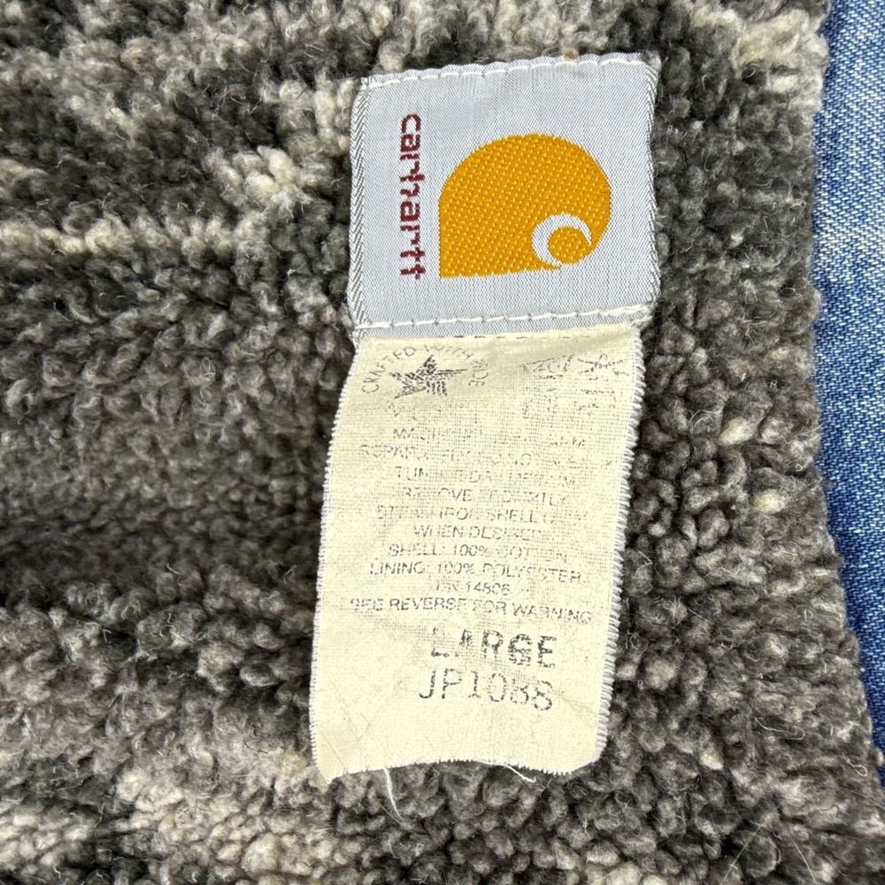 Carhartt Trucker Chore Jacket Aztec Pile Lined Mens Large JP1088 Darkstone Blue - Picture 5 of 16